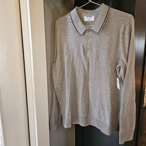 NEW Old navy 3 button mens grey collared sweater size large